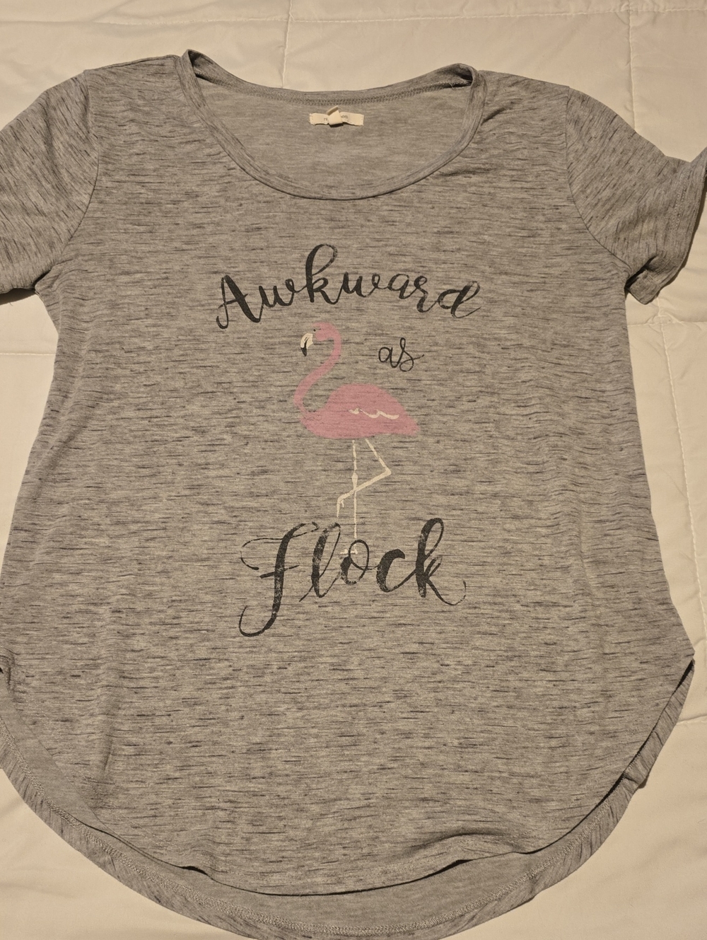 Maurices Gray Crewneck Tee with Tag Detail